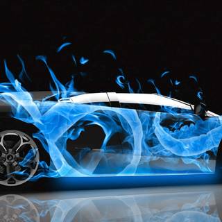Lamborghini on fire wallpaper