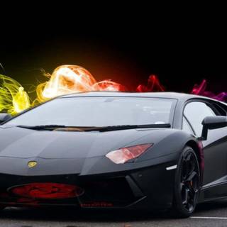 Lamborghini on fire wallpaper