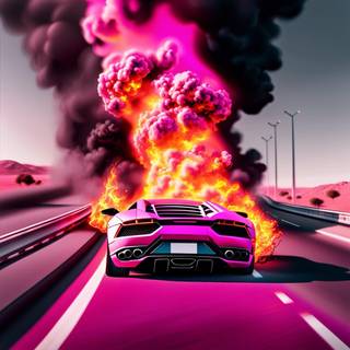 Lamborghini on fire wallpaper