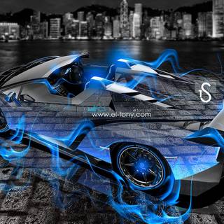 Lamborghini on fire wallpaper