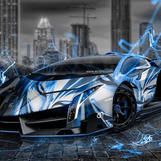 Lamborghini on fire wallpaper