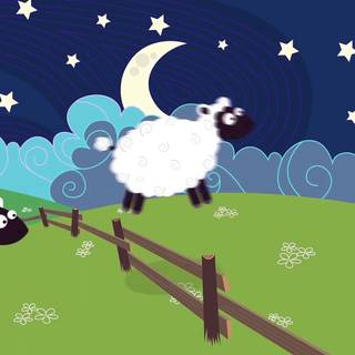 Sheep jumping over fence wallpaper