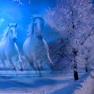 Horses in winter wallpaper