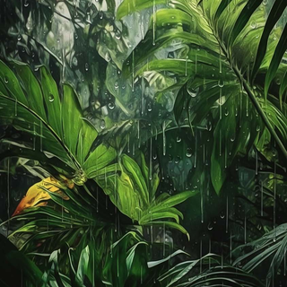 Rain in forest wallpaper