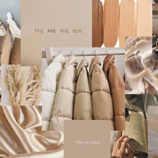 Aesthetic beige collage wallpaper