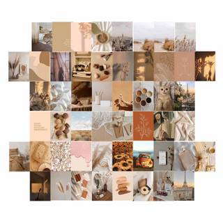Aesthetic beige collage wallpaper