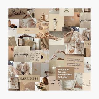 Aesthetic beige collage wallpaper