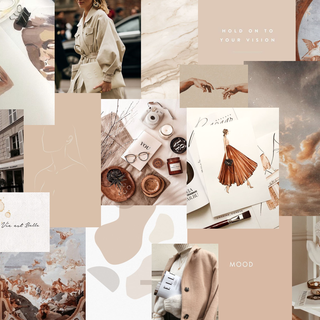 Aesthetic beige collage wallpaper