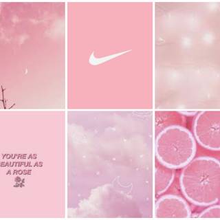 Pastel pink collage wallpaper
