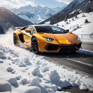 Lamborghini winter iPhone wallpaper
