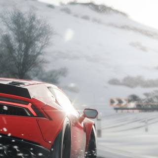 Lamborghini winter iPhone wallpaper