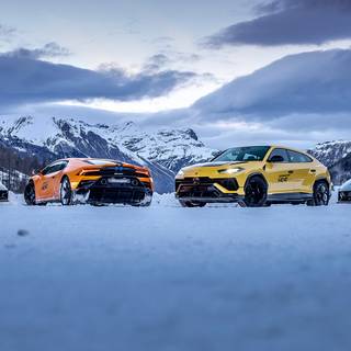 Winter Lamborghini iPhone wallpaper