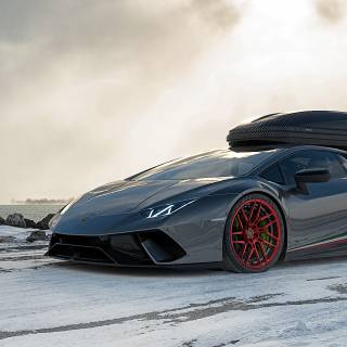 Lamborghini winter iPhone wallpaper