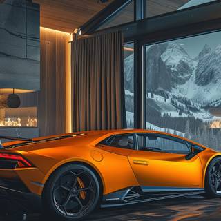 Winter Lamborghini iPhone wallpaper