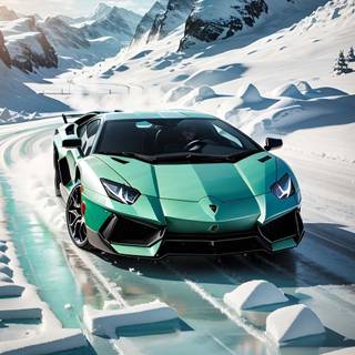 Lamborghini winter iPhone wallpaper