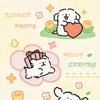 Hello spring cartoon wallpaper
