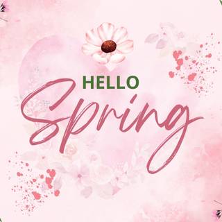 Hello spring cartoon wallpaper