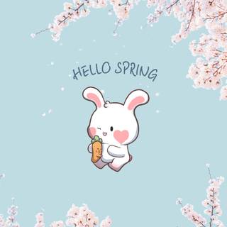 Hello spring cartoon wallpaper