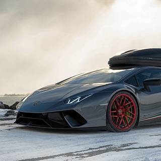 Winter Lamborghini iPhone wallpaper