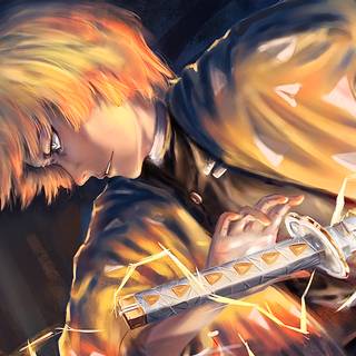 Demon Slayer Zenitsu PC 4k wallpaper