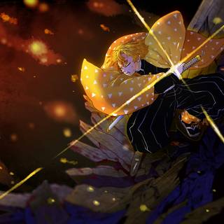 Demon Slayer Zenitsu PC 4k wallpaper