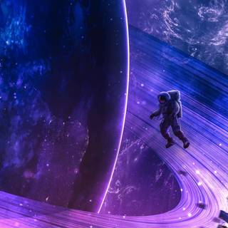 Purple astronaut wallpaper