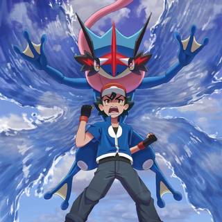 Ash Greninja phone wallpaper