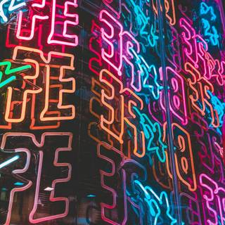 Blue neon iPhone wallpaper