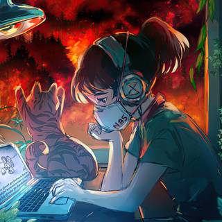 Lofi girl desktop wallpaper