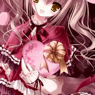 Anime girl Valentine's Day wallpaper