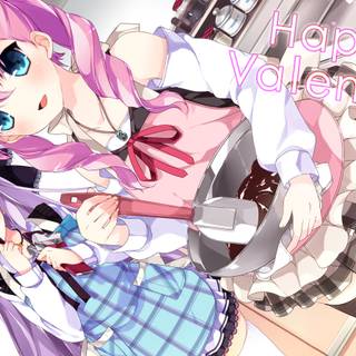 Anime girl Valentine's Day wallpaper