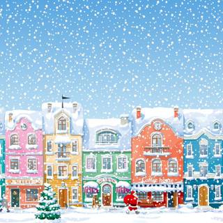 Cartoon winter phone wallpaper