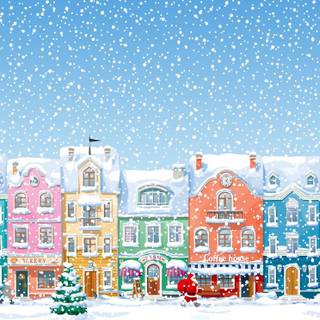 Phone winter cartoon wallpaper