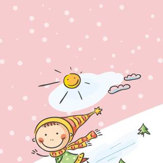 Phone winter cartoon wallpaper