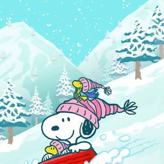 Cartoon winter phone wallpaper