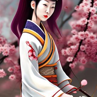 Japan samurai spring wallpaper