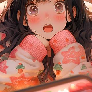 Girl cozy winter wallpaper