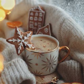 Girl cozy winter wallpaper