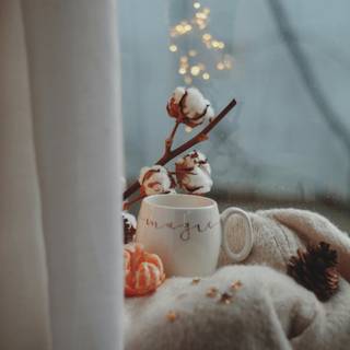 Girl cozy winter wallpaper