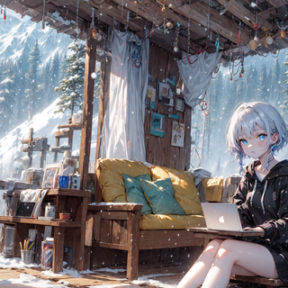 Girl cozy winter wallpaper