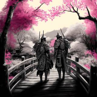 Japan samurai spring wallpaper