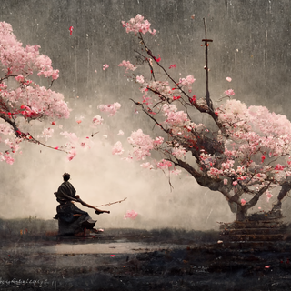 Japan samurai spring wallpaper