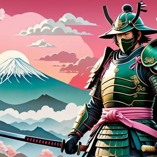 Japan samurai spring wallpaper