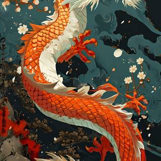 Chinese art dragon wallpaper
