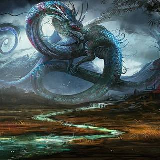 Chinese art dragon wallpaper