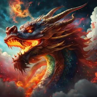Chinese art dragon wallpaper