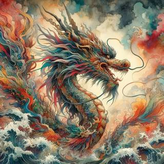 Chinese art dragon wallpaper