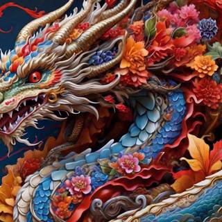 Chinese art dragon wallpaper