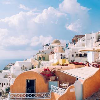 Santorini iPhone wallpaper