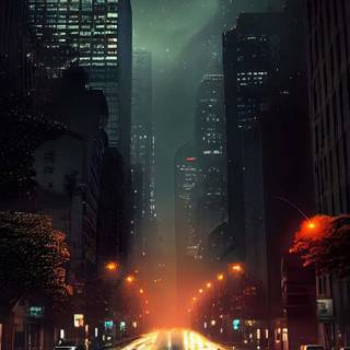 iPhone city night wallpaper